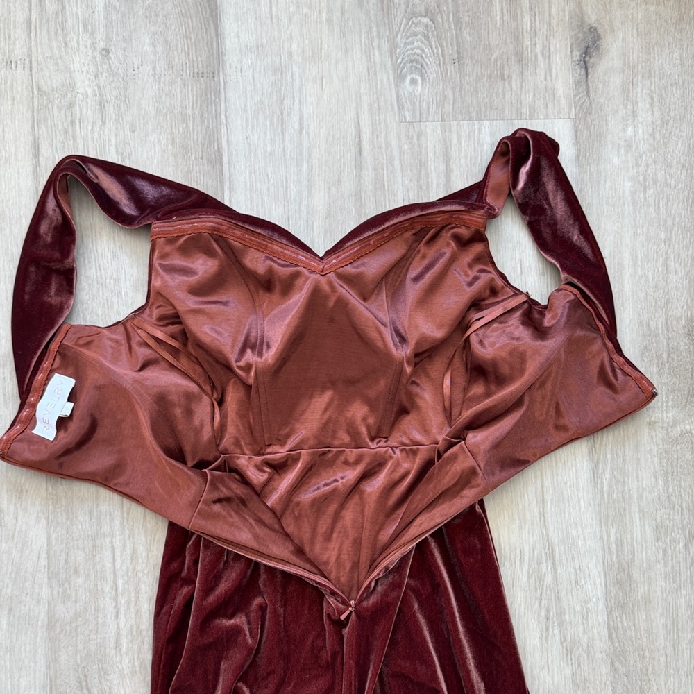 Revelry Bardot Velvet Dress sz 6 - Picture 12 of 14